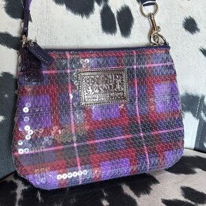 #104 COACH Plaid Sequin Crossbody